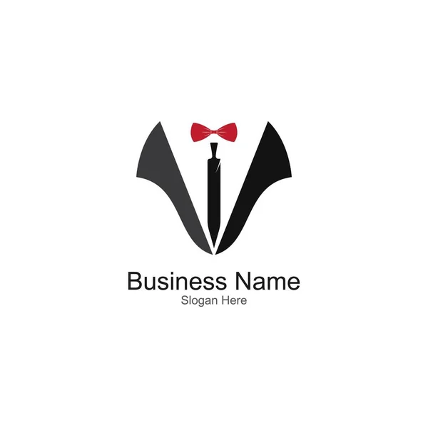 Tuxedo Gentleman Logo Design Vektor — Stock vektor