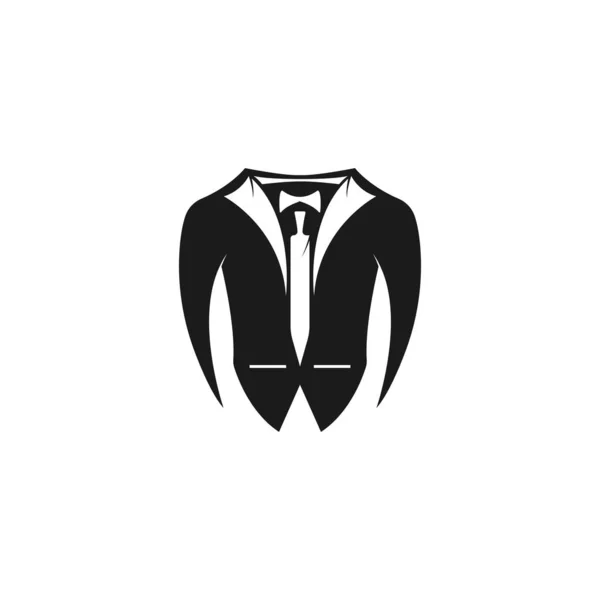 Tuxedo Cavalheiro Logotipo Design Vector —  Vetores de Stock