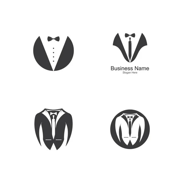 Tuxedo Homme Logo Design Vecteur — Image vectorielle