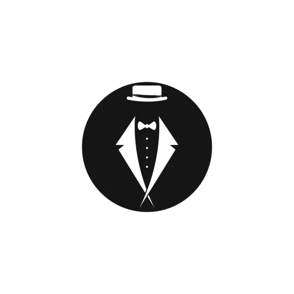 Gentlman Smokingi Logo Elegancka Odzież — Wektor stockowy