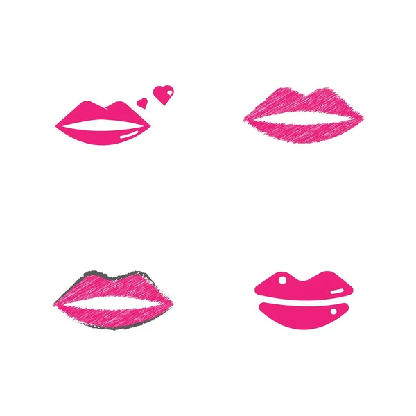 Vektorkuss Sexy Lippen Illustration Desig — Stockvektor