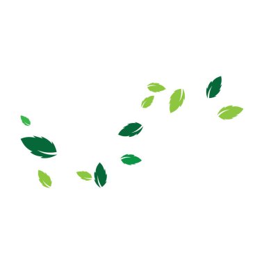 Yeşil yapraklı ekoloji doğa element ikonu logoları