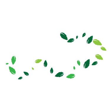 Yeşil yapraklı ekoloji doğa element ikonu logoları