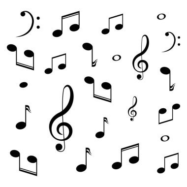 Musical design element,music notes,symbols,vector illustration. - Vector clipart