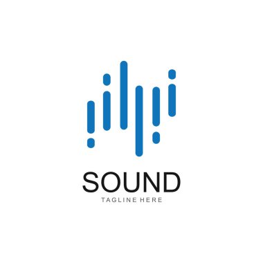 ses dalgası ilüstrasyon logo vektör şablonu