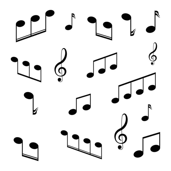 Élément Design Musical Notes Musique Symboles Illustration Vectorielle Vecteur — Image vectorielle