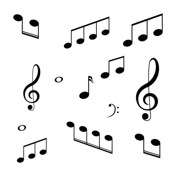 Élément Design Musical Notes Musique Symboles Illustration Vectorielle Vecteur — Image vectorielle