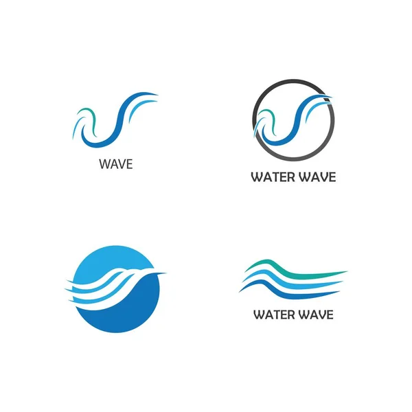 Wasserwelle Symbol Und Symbol Logo Template Vektor — Stockvektor