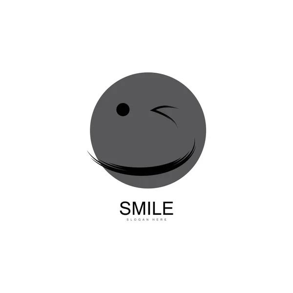 Glimlach Icon Logo Vector Template Ontwerp — Stockvector