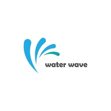 Su Dalgası Simgesi Logo Şablonu
