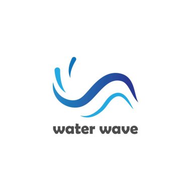 Su Dalgası Simgesi Logo Şablonu