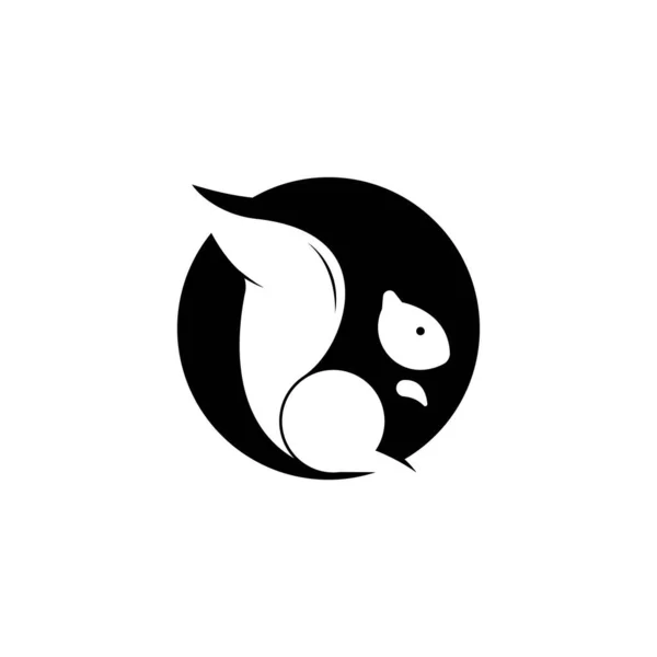 Logo Wiewiórki Wektor Ikona Projekt Ilustracji — Wektor stockowy