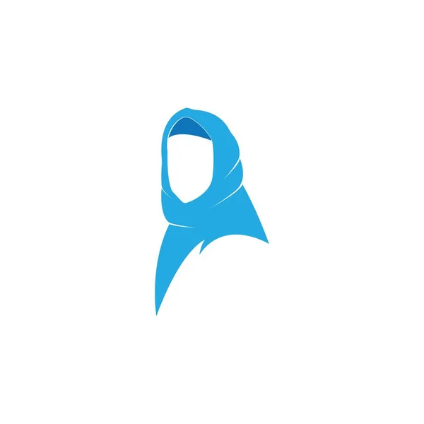 Muslimah Hijab Logo Modello Vettoriale Illustrazione Design — Vettoriale Stock