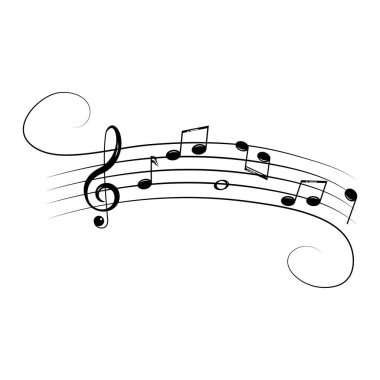 Müzikal tasarım unsuru, notalar, semboller, vektör illüstrasyonu. - Vektör