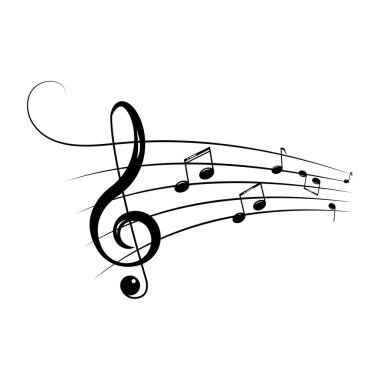 Müzikal tasarım unsuru, notalar, semboller, vektör illüstrasyonu. - Vektör