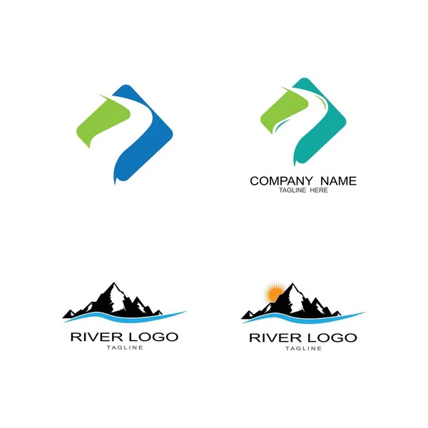 Desenho Vetor River Logo Template — Vetor de Stock