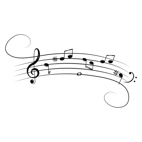 Елемент Музичного Дизайну Музичні Ноти Символи Векторні Ілюстрації Вектор — стоковий вектор