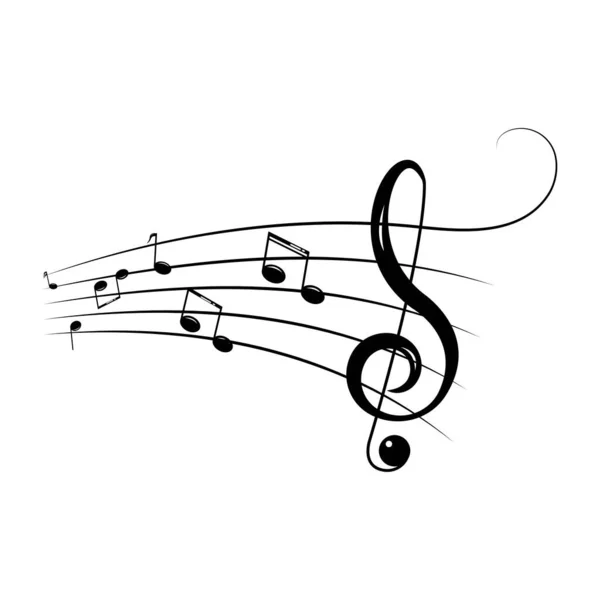 Elemento Design Musical Notas Musicais Símbolos Ilustração Vetorial Vector — Vetor de Stock