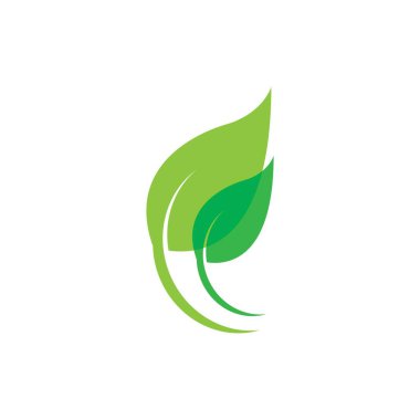 Yeşil yapraklı ekoloji doğa element ikonu logoları