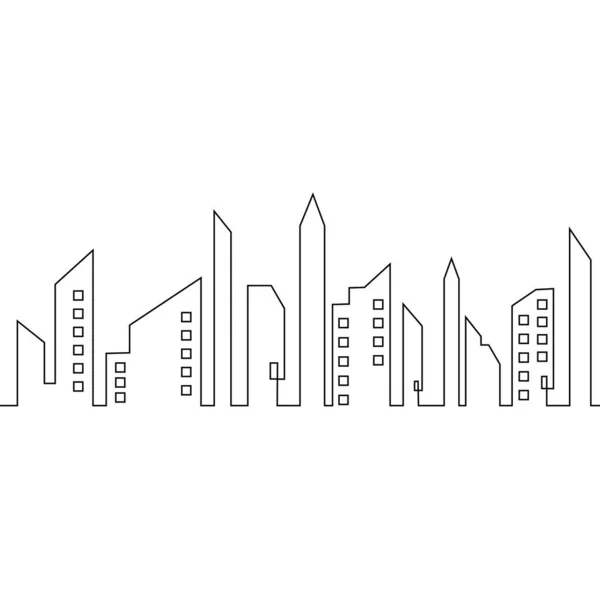 Ciudad Moderna Skyline Silueta Ciudad Ilustración Vectorial Diseño Plano — Vector de stock