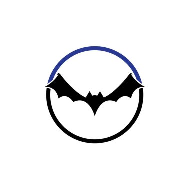 yarasa ilüstrasyon vektör logo şablonu
