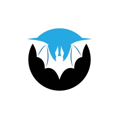 yarasa ilüstrasyon vektör logo şablonu