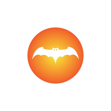 yarasa ilüstrasyon vektör logo şablonu