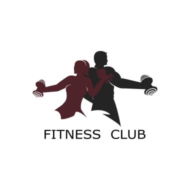 Vücut Geliştirici Logo Şablonu. Spor Etiketi, Jimnastik Rozeti, Spor Logosu Tasarımı için Vektör nesnesi ve Simgeler