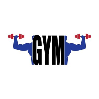 Vücut Geliştirici Logo Şablonu. Spor Etiketi, Jimnastik Rozeti, Spor Logosu Tasarımı için Vektör nesnesi ve Simgeler