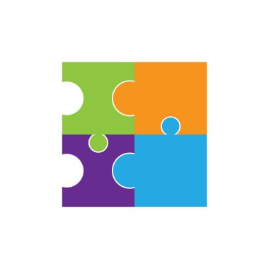 puzzle logo vektör şablonu