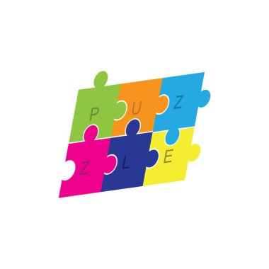 puzzle logo vektör şablonu