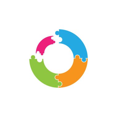 puzzle logo vektör şablonu