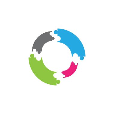 puzzle logo vektör şablonu