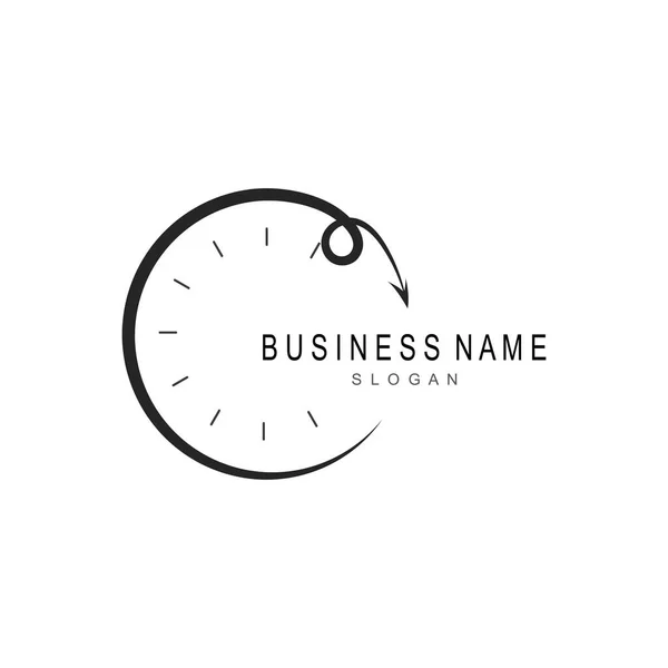 Business Clock Logo Template Vector Icon — Stock Vector