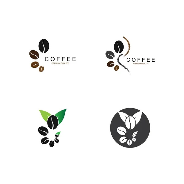 Chicchi Caffè Vettoriale Modello Icona Vettoriale Illustrazione Design — Vettoriale Stock