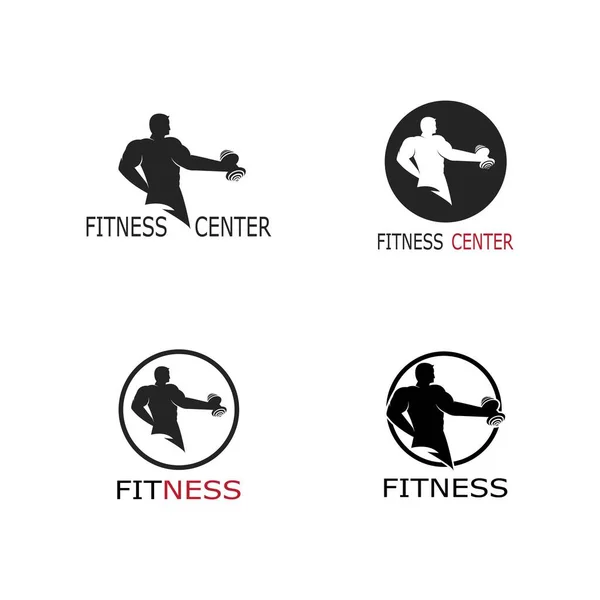 Bodybuilder Logo Template Objeto Vetor Ícones Para Etiqueta Esporte Emblema — Vetor de Stock