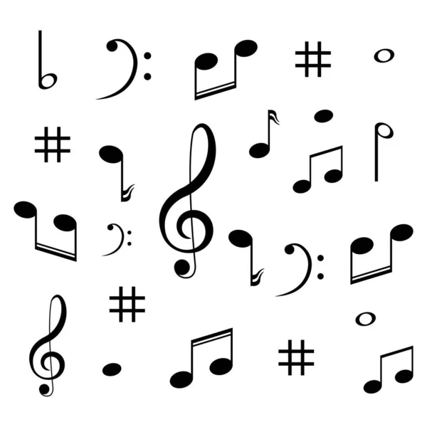 Elemento Design Musical Notas Musicais Símbolos Ilustração Vetorial Vector — Vetor de Stock