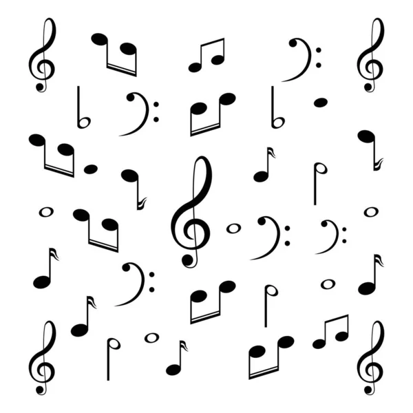 Элемент Музыкального Дизайна Ноты Символы Векторная Иллюстрация Вектор — стоковый вектор