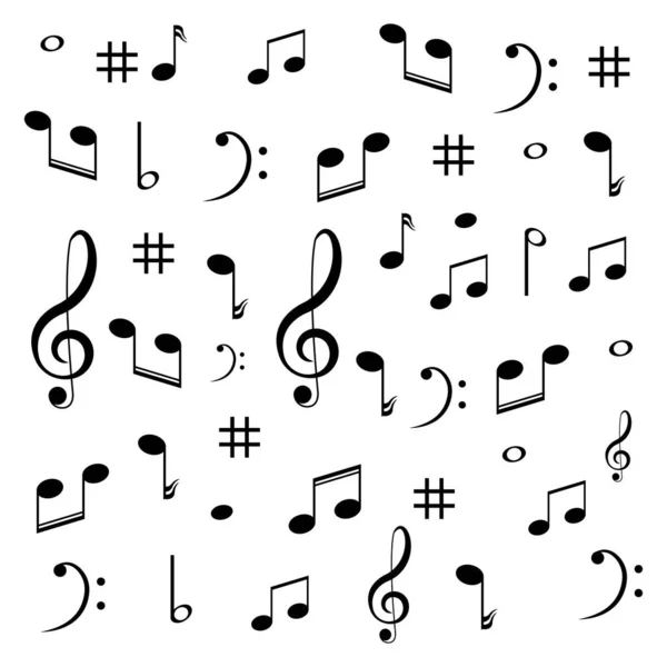 Élément Design Musical Notes Musique Symboles Illustration Vectorielle Vecteur — Image vectorielle