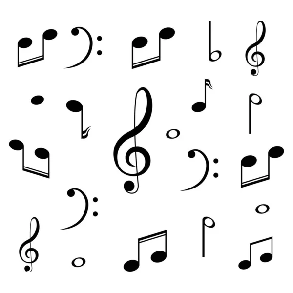 Elemento Diseño Musical Notas Musicales Símbolos Ilustración Vectorial Vector — Vector de stock