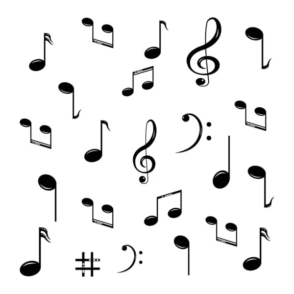 Elemento Diseño Musical Notas Musicales Símbolos Ilustración Vectorial Vector — Vector de stock