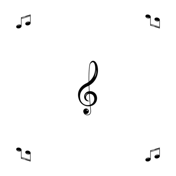 Elemento Diseño Musical Notas Musicales Símbolos Ilustración Vectorial Vector — Vector de stock