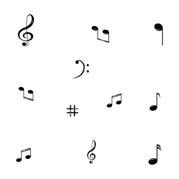 Élément Design Musical Notes Musique Symboles Illustration Vectorielle Vecteur — Image vectorielle