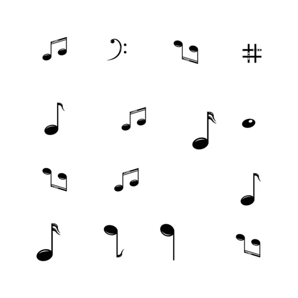 Élément Design Musical Notes Musique Symboles Illustration Vectorielle Vecteur — Image vectorielle