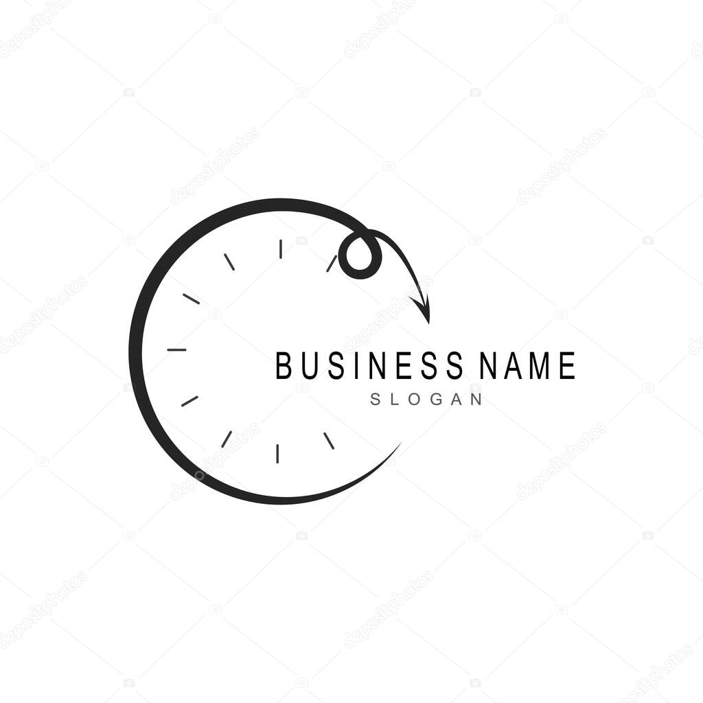 Business clock logo template vector icon