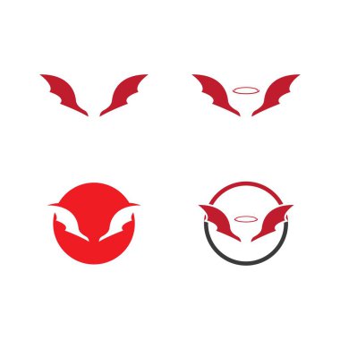 Şeytan melek logo vektör şablonu
