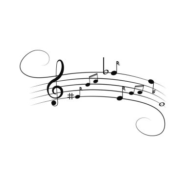 Müzik Notası Simge Vektörü