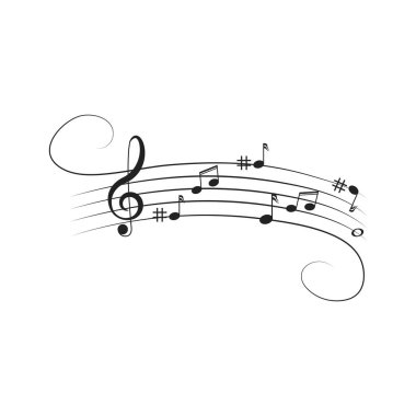 Müzik Notası Simge Vektörü
