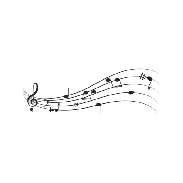 Müzik Notası Simge Vektörü — Stok Vektör