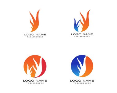 Alev Logosu Vektör Simgesi Yağ, gaz ve enerji logosu kavramını ateşle